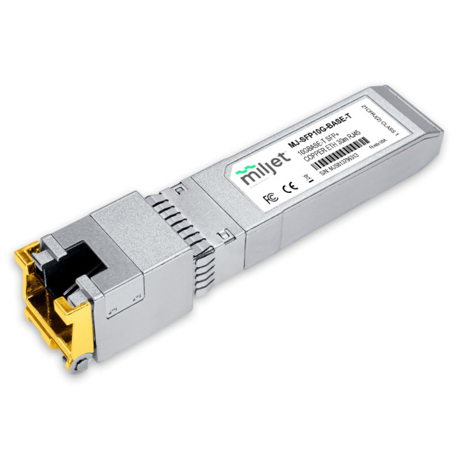 Transceptor Óptico Miljet 10GBASE-T SFP+ COPPER ETH 30M RJ45 - INSTRUFIBER