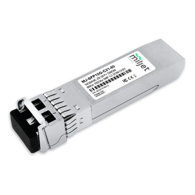 Transceptor Óptico Miljet 10GBASE-ZR SFP+, CH31 DWDM, 80km 100GHz, EML Laser 1552.52nm, DDM SMF, LC Duplex - INSTRUFIBER