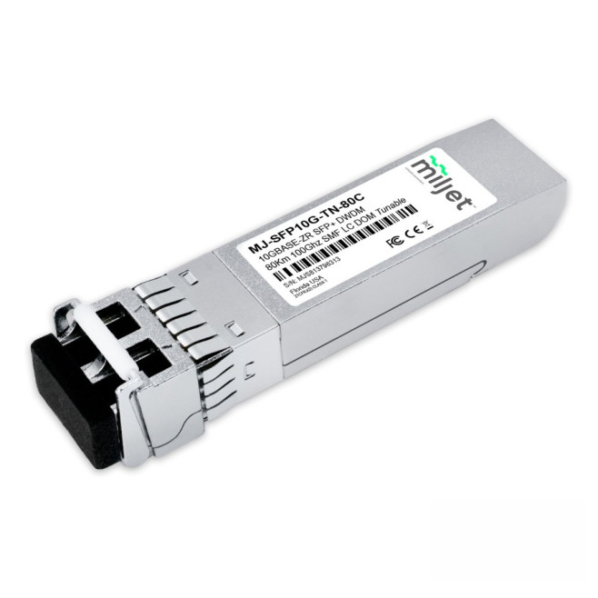 Transceptor Óptico Miljet 10GBASE-ZR SFP+, CH26 DWDM, 80km 100GHz, EML Laser 1556.55nm, DDM SMF, LC Duplex - INSTRUFIBER