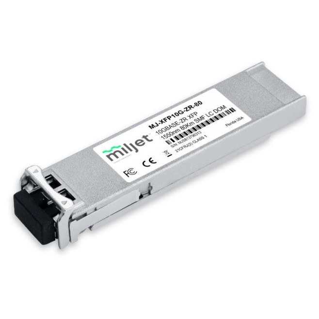 Transceptor Óptico Miljet 10GBASE-ZR XFP 1550nm 80km SMF LC DDM DUPLEX - INSTRUFIBER