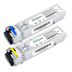 Transceptor Óptico Miljet SFP,  Kit Par 1000BASE-BX BiDi 40km LC SMF DOM - INSTRUFIBER