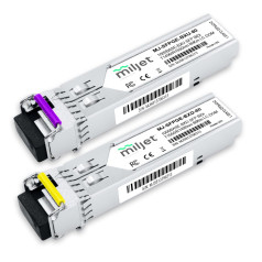 Transceptor Óptico Miljet SFP,  Kit Par 1000BASE-BX BiDi 120km LC SMF DOM - INSTRUFIBER