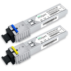 Transceptor Óptico Miljet SFP, Kit Par 1000BASE-BX BiDi 20km SC SMF DOM - INSTRUFIBER