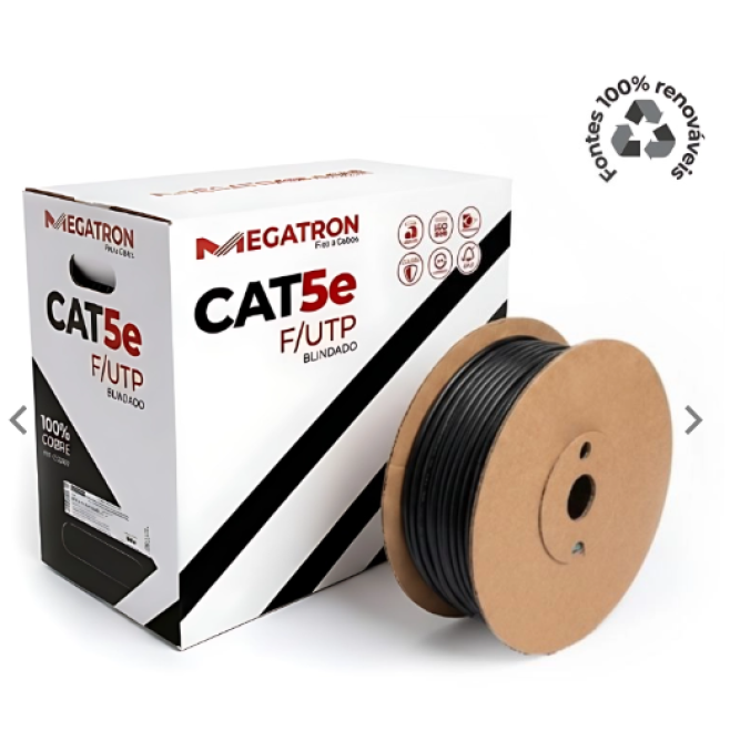 CABO DE REDE CAT 5e F/UTP DUPLA CAPA REEL IN BOX 4Px24 AWG - INSTRUFIBER