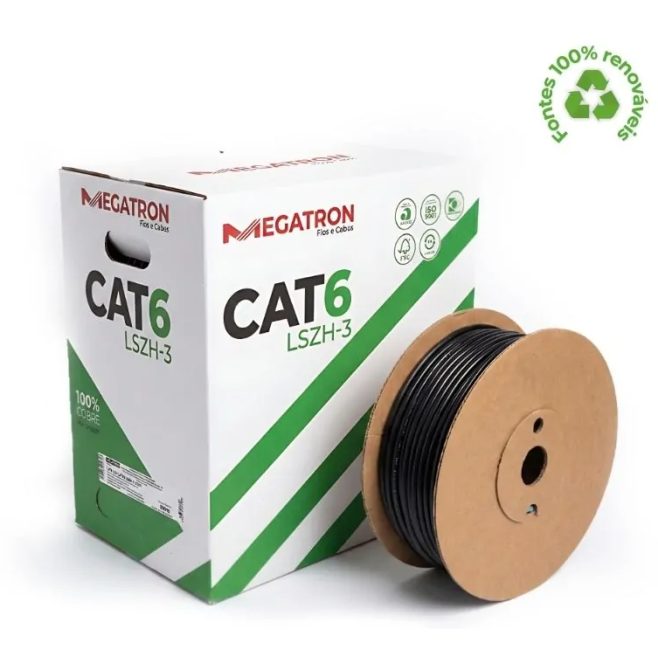 CABO DE REDE CAT 6 LSZH-3 REEL IN BOX U/UTP 4Px23 AWG - INSTRUFIBER