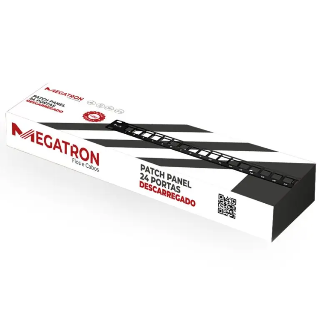 PATCH PANEL DESCARREGADO – 24 PORTAS COM GUIA TRASEIRA - INSTRUFIBER