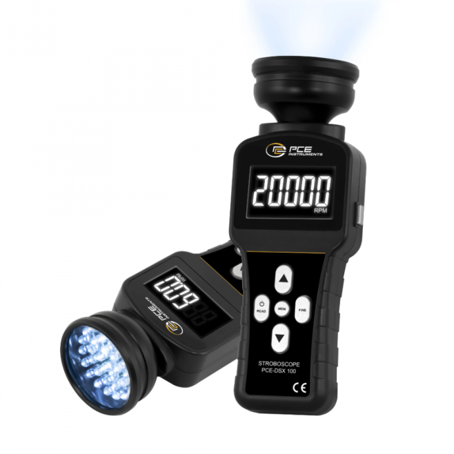 Tacômetro com ajuste grosso e ajuste fino / Fonte de luz de 36 LEDs / Memória para 10 valores / Desligamento automático - INSTRUFIBER