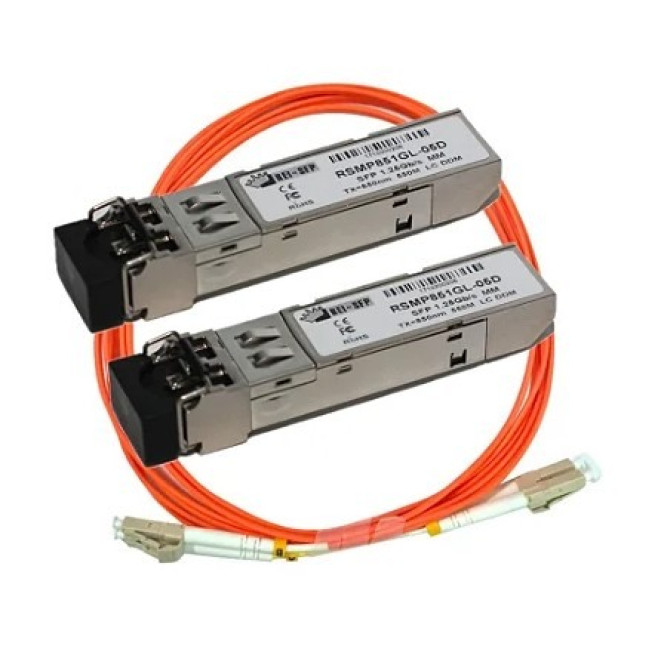 Transceiver KIT 2 MÓDULOS SFP 1.25G MULTIMODO 850NM COM CORDÃO 3M - INSTRUFIBER
