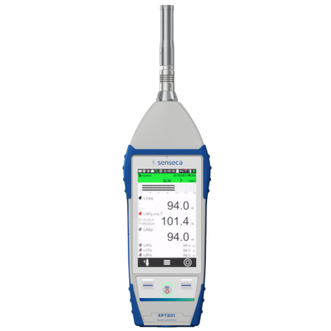 Sonômetro e Analisador de Nível de Som Classe 1 Senseca XPT801-SLM com Display Gráfico - INSTRUFIBER