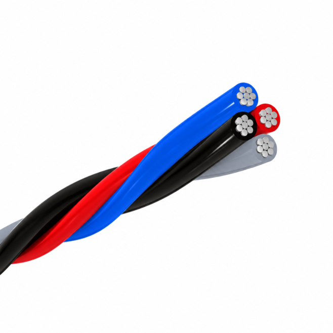 CABO DE ALUMINIO QUADRUPLEX 4x10mm² NEUTRO ISOLADO - INSTRUFIBER