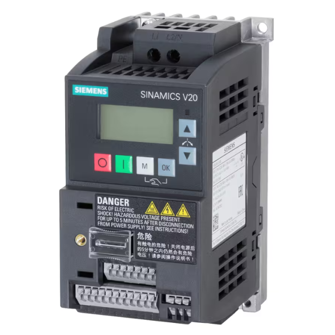 INVERSOR DE FREQUENCIA MONOFASICO SINAMICS V20 200-240V 0,37 KW 2,3 A 6SL3210-5BB13-7UV1 - INSTRUFIBER