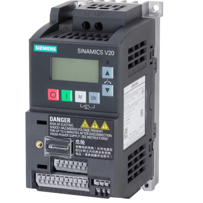 INVERSOR DE FREQUENCIA MONOFASICO SINAMICS V20 200-240V 0,55 KW 3,2 A RFI 6SL3210-5BB15-5BV1 - INSTRUFIBER