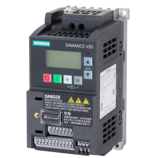 INVERSOR DE FREQUENCIA MONOFASICO SINAMICS V20 200-240V 0,37 KW 2,3 A RFI 6SL3210-5BB13-7BV1 - INSTRUFIBER