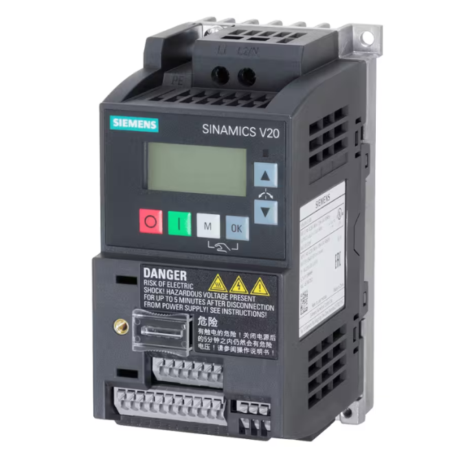 INVERSOR DE FREQUENCIA MONOFASICO SINAMICS V20 200-240V 0,25 KW 1,7 A RFI 6SL3210-5BB12-5BV1 - INSTRUFIBER