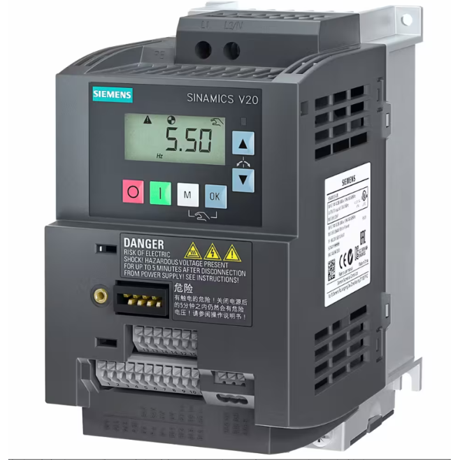 INVERSOR DE FREQUENCIA MONOFASICO SINAMICS V20 200-240V 1,1 KW 6A 6SL3210-5BB21-1UV1 - INSTRUFIBER