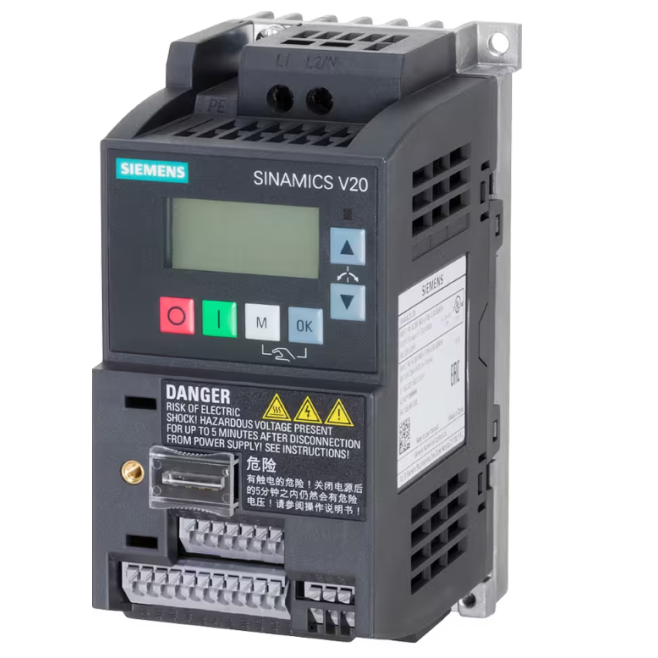 INVERSOR DE FREQUENCIA MONOFASICO SINAMICS V20 200-240V 0,25 KW 1,7 A 6SL3210-5BB12-5UV1 - INSTRUFIBER