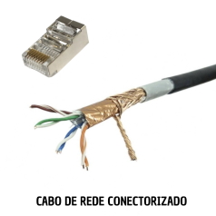 Cabo de Rede Crimpado Cat6 SFTP Blindado Externo Dupla Capa Preto - INSTRUFIBER