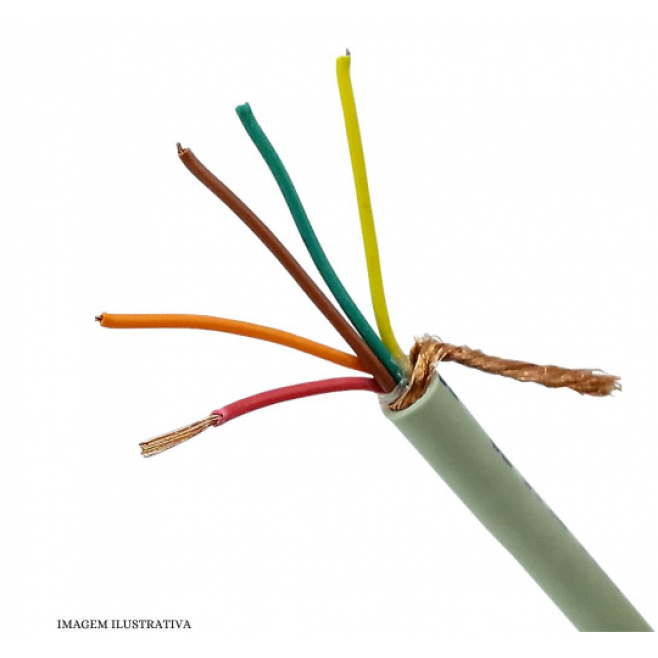 Cabo Manga 5x26AWG Blindado em Malha BT Bege - INSTRUFIBER