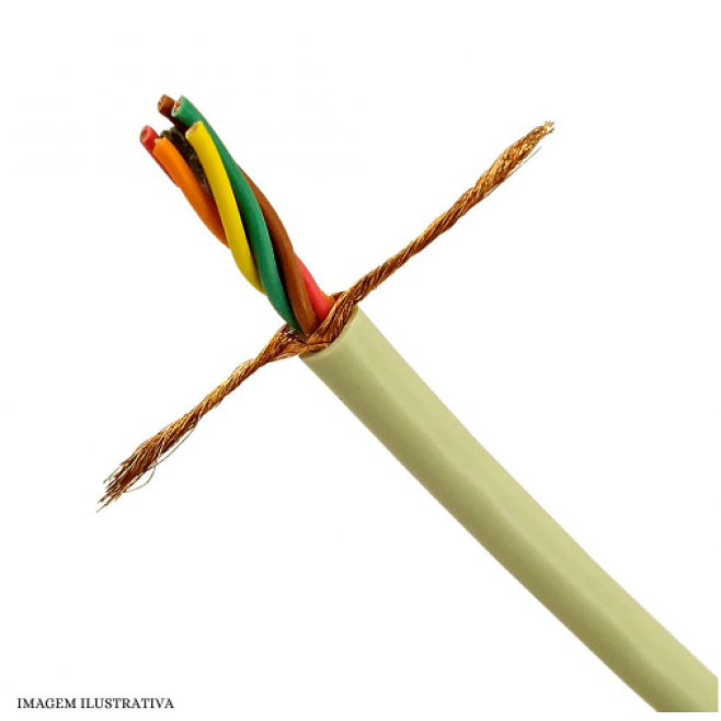 Cabo Manga 5x22AWG Blindado em Malha BT Bege - INSTRUFIBER