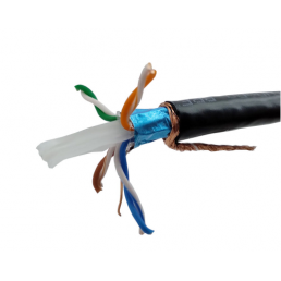 Cabo de Rede CAT6 STP Blindado Gigabit Preto (PURO COBRE) - INSTRUFIBER