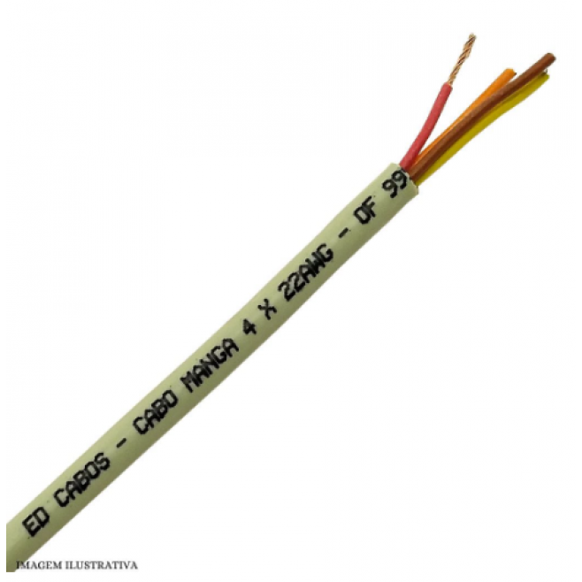 Cabo Manga 4x22 AWG Sem Blindagem SB Bege - INSTRUFIBER