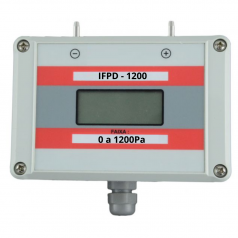 TRANSMISSOR DE PRESSÃO DIFERENCIAL (-1200Pa +1200Pa), MODELO IFPD-1200 - INSTRUFIBER