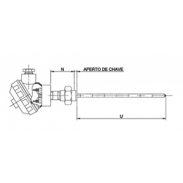 Termopar TC-107 - TERMOPAR CONVENCIONAL COM CABEÇOTE - INSTRUFIBER