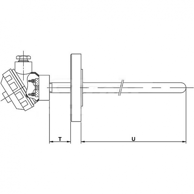 Termopar TC-122 - TERMOPAR CONVENCIONAL COM TUBO METÁLICO E FLANGE AJUSTÁVEL - INSTRUFIBER