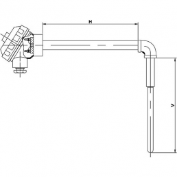 Termopar TC-126 - TERMOPAR CONVENCIONAL COM TUBO CERÂMICO ANGULAR - INSTRUFIBER