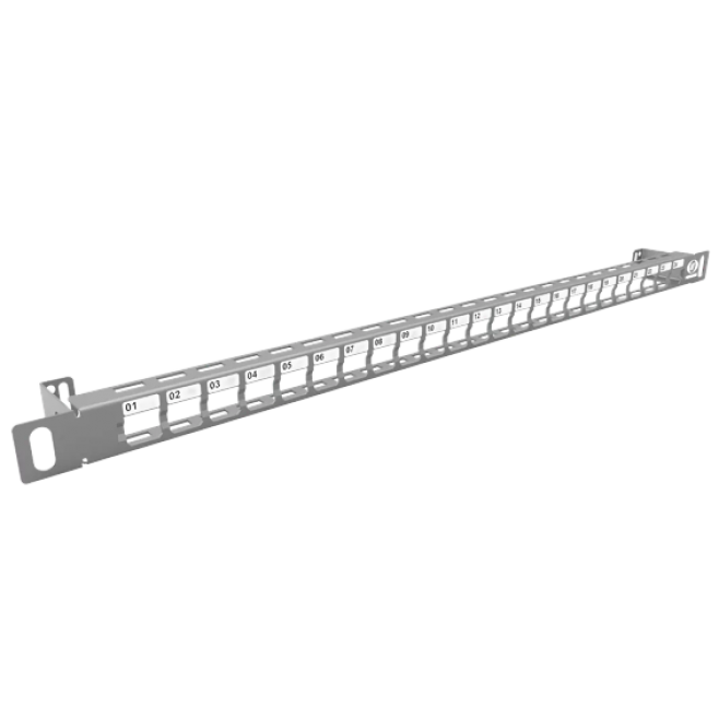 PATCH PANEL DESCARREGADO 24P 1/2U BLINDADO - INSTRUFIBER