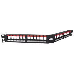 PATCH PANEL DESCARREGADO 24P ANGULAR 1U - INSTRUFIBER