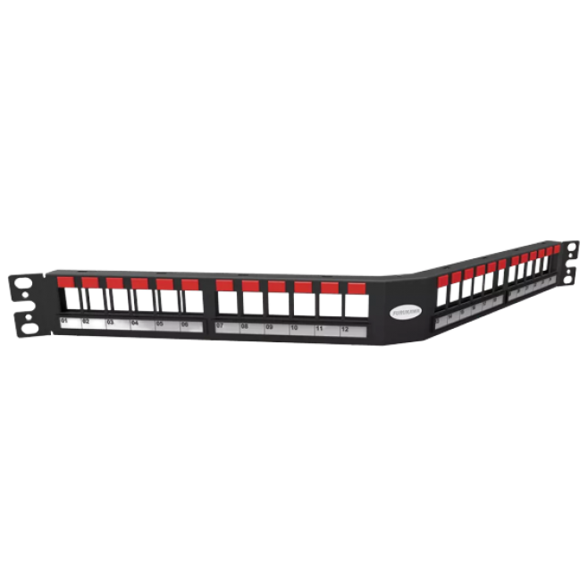 PATCH PANEL DESCARREGADO 24P ANGULAR 1U - INSTRUFIBER