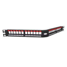 PATCH PANEL DESCARREGADO 24P ANGULAR 1U BLINDADO - INSTRUFIBER