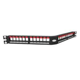 PATCH PANEL DESCARREGADO 24P ANGULAR 1U BLINDADO - INSTRUFIBER