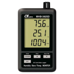 DATALOGGER DE PRESSÃO BARÔMETRICA, TEMPERATURA E UMIDADE RELATIVA DO AR - COMUNICAÇÃO USB - MOD. MHB-382SD - INSTRUFIBER