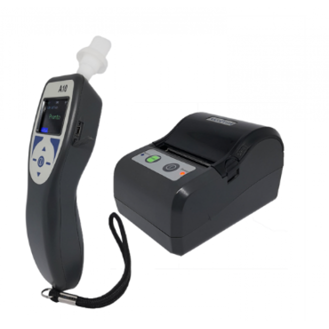 AlcoEasy A10 Print - Bafômetro Digital com Medição Ativa e Passiva mais Impressora Bluetooth - INSTRUFIBER