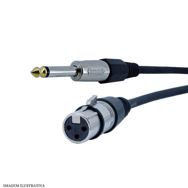 Cabo XLR Fêmea Para P10 Mono Macho - INSTRUFIBER