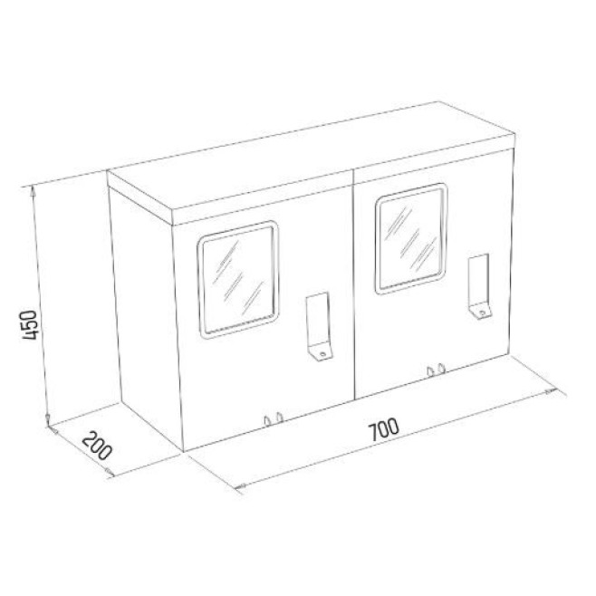 Caixa de Medição Bifásica Geminada CN2 Padrão Copel FJ - INSTRUFIBER