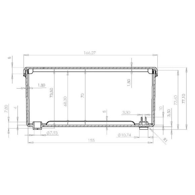 Caixa de Montagem Multiuso 150X150X70mm IP66 Tampa Pressão - INSTRUFIBER Caixa de Montagem Multiuso 150X150X70mm IP66 Tampa Pressão - INSTRUFIBER