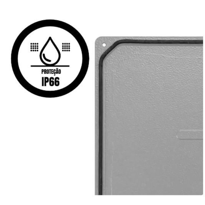 Caixa de Passagem 20X20cm Embutir / Sobrepor IP66 Alumínio Cinza Olivo - INSTRUFIBER Caixa de Passagem 20X20cm Embutir / Sobrepor IP66 Alumínio Cinza Olivo - INSTRUFIBER