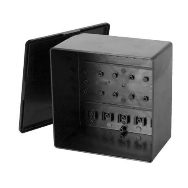 Caixa de Passagem Pvc Sobrepor 12X12X9cm Preta Inpol - INSTRUFIBER