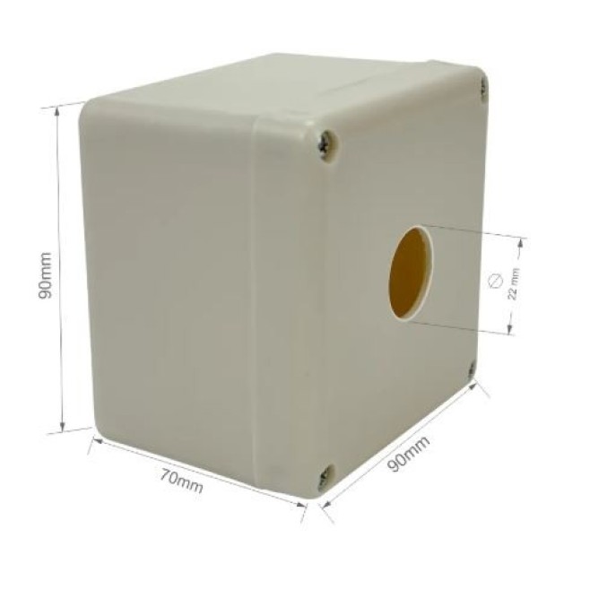 Caixa p/ Botoeira 1 Furo 22mm 90X90X70mm IP44 - INSTRUFIBER