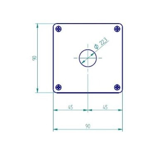 Caixa p/ Botoeira 1 Furo 22mm 90X90X70mm IP44 - INSTRUFIBER