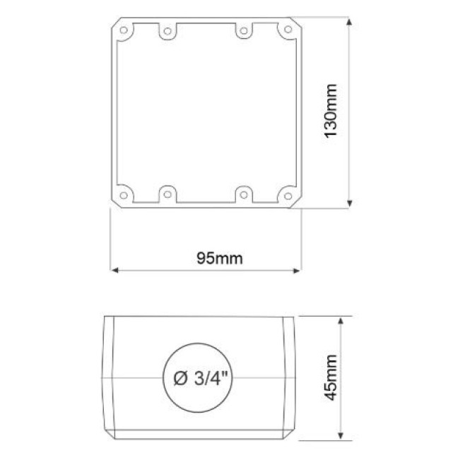 Caixa p/ Piso 4X4 3/4" Baixa c/ Tampa Cega Inox Alto Brilho - INSTRUFIBER Caixa p/ Piso 4X4 3/4" Baixa c/ Tampa Cega Inox Alto Brilho - INSTRUFIBER