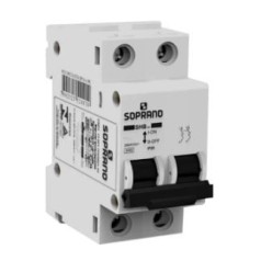 Disjuntor Din Bipolar 10A 3kA Curva C SHB Soprano - INSTRUFIBER