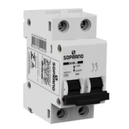 Disjuntor Din Bipolar 16A 3kA Curva C SHB Soprano - INSTRUFIBER