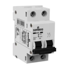 Disjuntor Din Bipolar 20A 3kA Curva C SHB Soprano - INSTRUFIBER