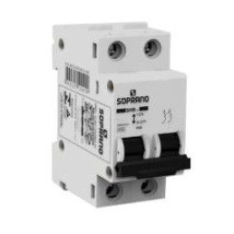 Disjuntor Din Bipolar 25A 3kA Curva C SHB Soprano - INSTRUFIBER