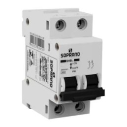 Disjuntor Din Bipolar 32A 3kA Curva C SHB Soprano - INSTRUFIBER