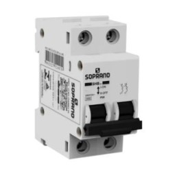 Disjuntor Din Bipolar 40A 3kA Curva C SHB Soprano - INSTRUFIBER